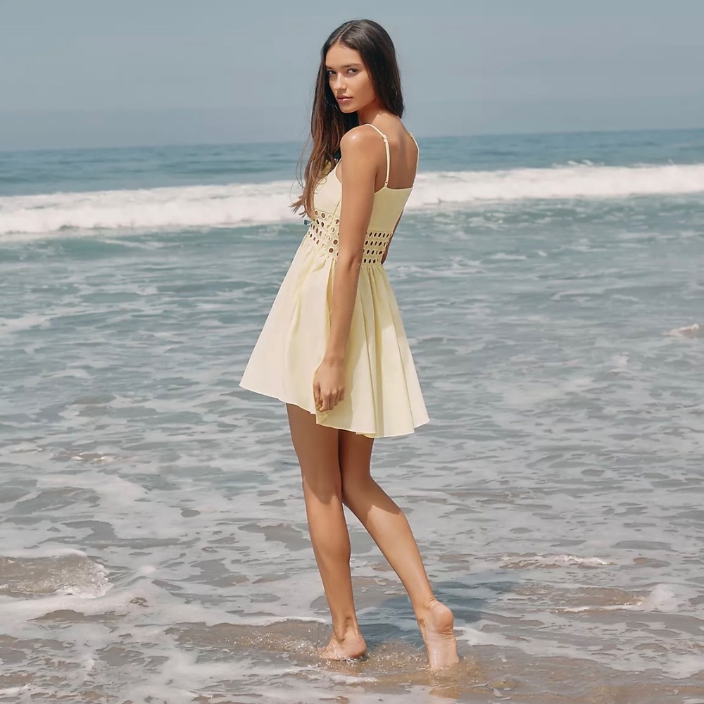 Solid & Striped Yellow Mini Dress - image 4